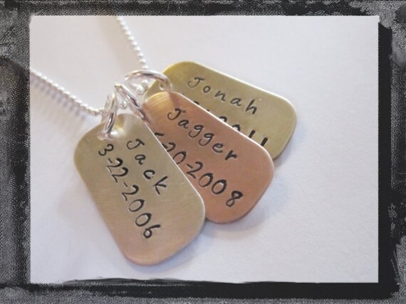 Stamped Tags - Hand Stamped In Mixed Metals