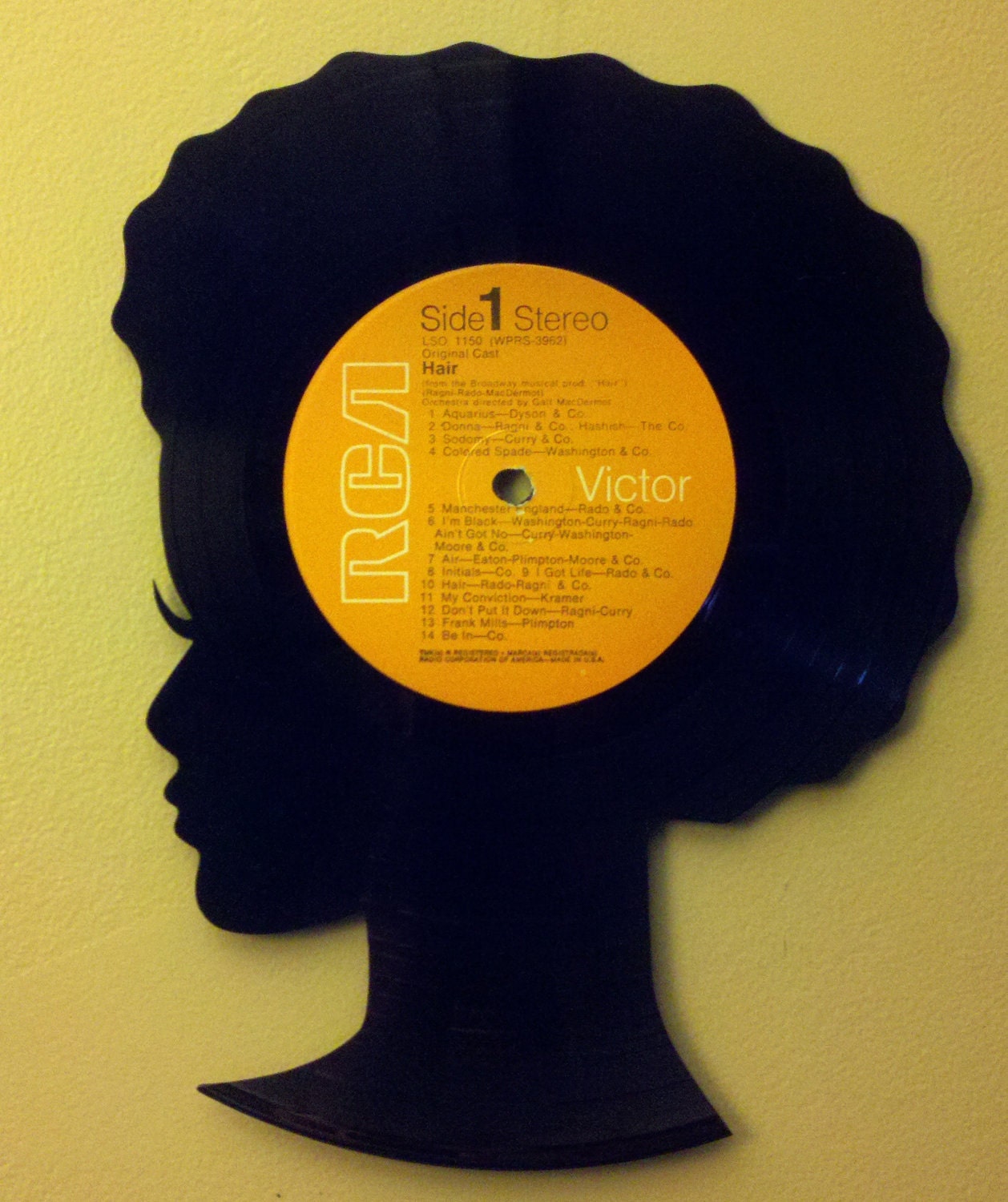 Vinyl Record "Hair Girl" Wall Art