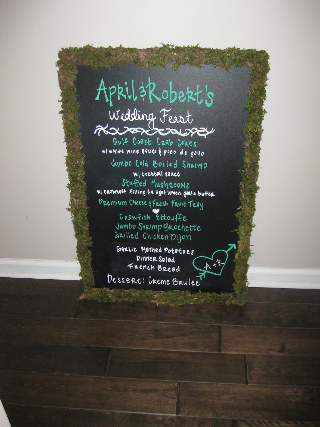 Moss Framed Wedding Menu 25" by 35"