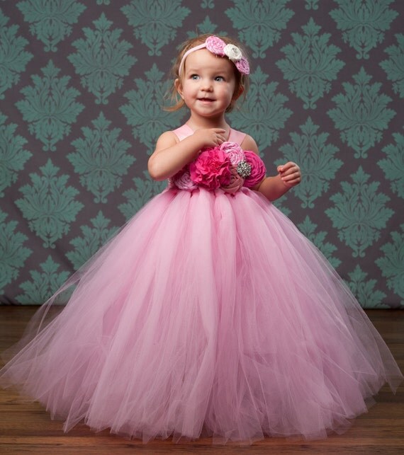 Pink Bubblegum Couture Tutu Dress-wedding, flower, girl, tutu, dress, silk, couture