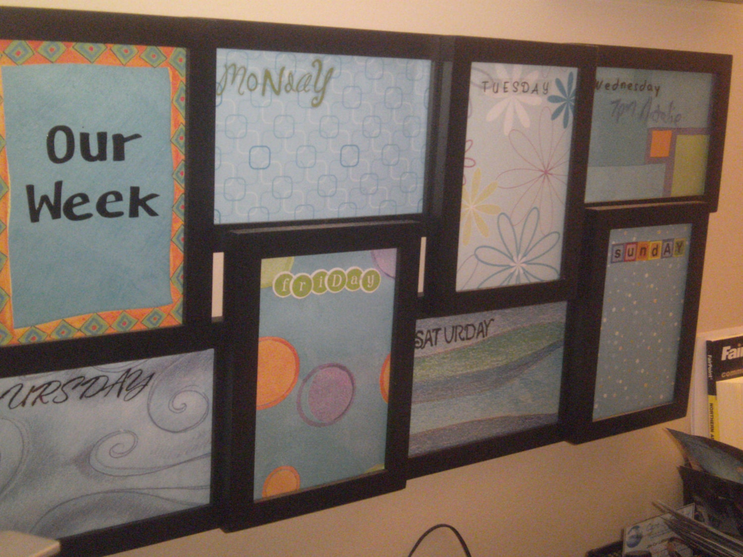 Days of the week dry-erase board