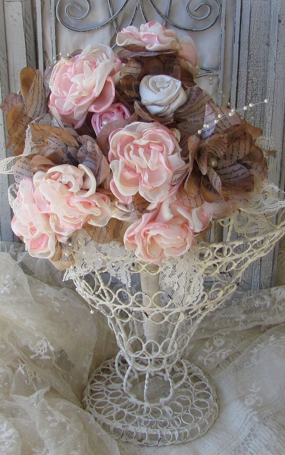 Wedding  Flower  Bouquet Fabric Custom Order any color  by My Broken Art on Etsy