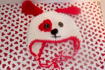 Valentine Puppy Earflap Hat 6-12 month