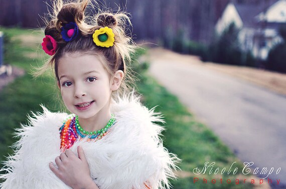 Pony Pops felt hair treats for weddings, tea parties, fancy photos, birthday parties, dress up, dance recitals