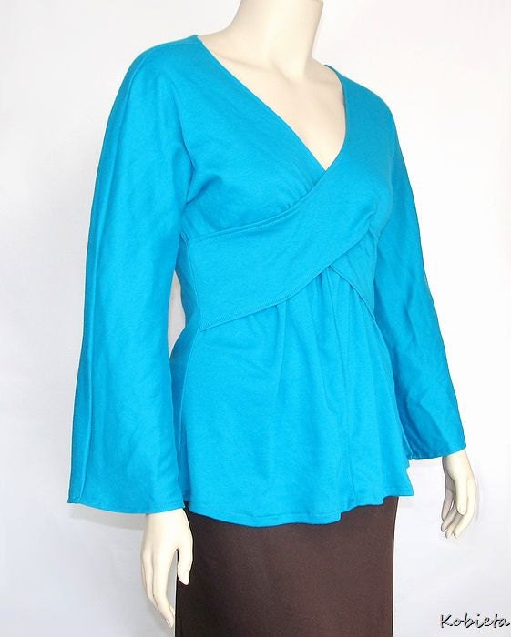 *SALE*Kobieta Dual Crossover Top in Turqouise Blue~Size 18/20