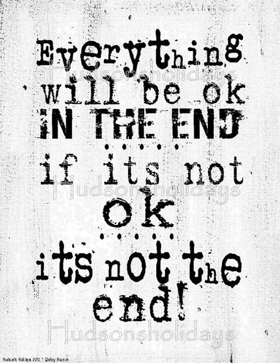 Everything will be ok sign digital   - white uprint NEW art words vintage style primitive paper old pdf 8 x 10 frame saying