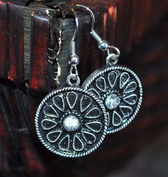 Mayan Sheild silver earrings