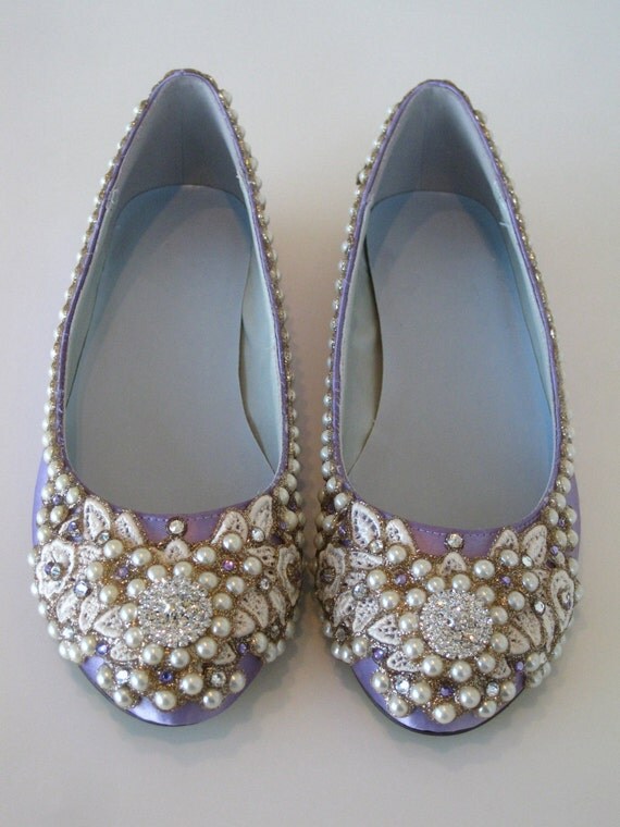 wedding flats lavender shoes
