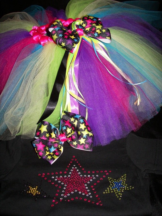 Neon Stars BLING Tutu Set--Bright and Colorful--Full of Sparkles and Bling