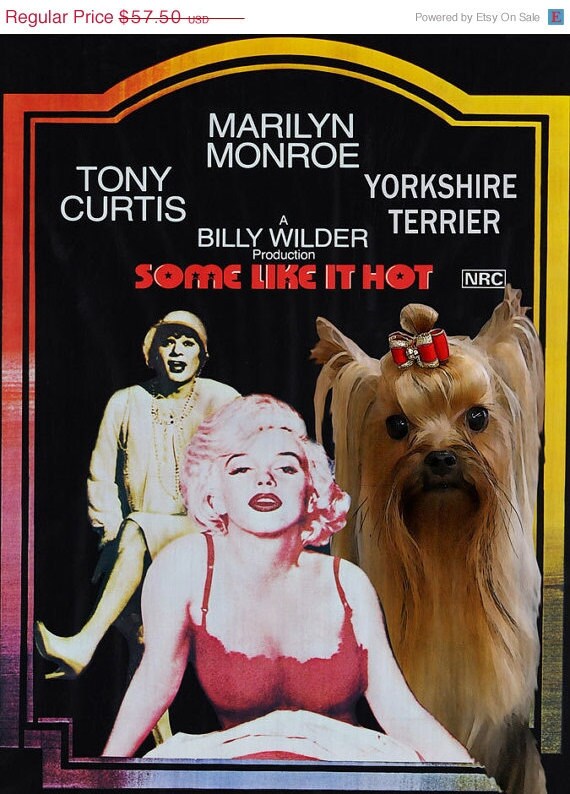 Yorkshire Terrier - SOME LIKE IT HOT Movie Vintage Style Poster Canvas Print