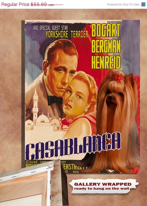 Yorkshire Terrier Art Print  Casablanca Movie Poster Canvas Print