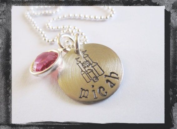 Princess Castle Necklace - Sterling SIlver - Personalized