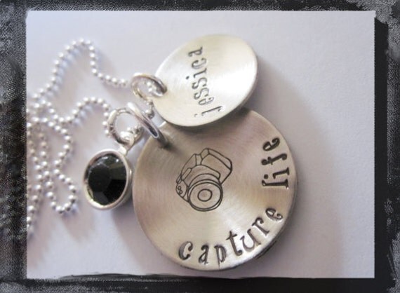 Personalized Jewelry - Hand Stamped Necklace - Capture Life