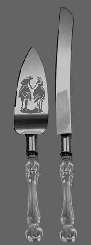 Western Wedding Cake server set The first name of the Bride and the Groom