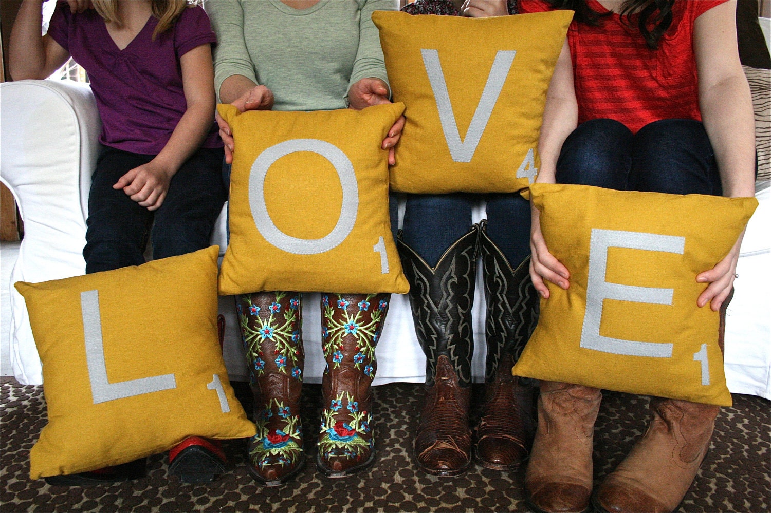 LOVE Scrabble Pillows