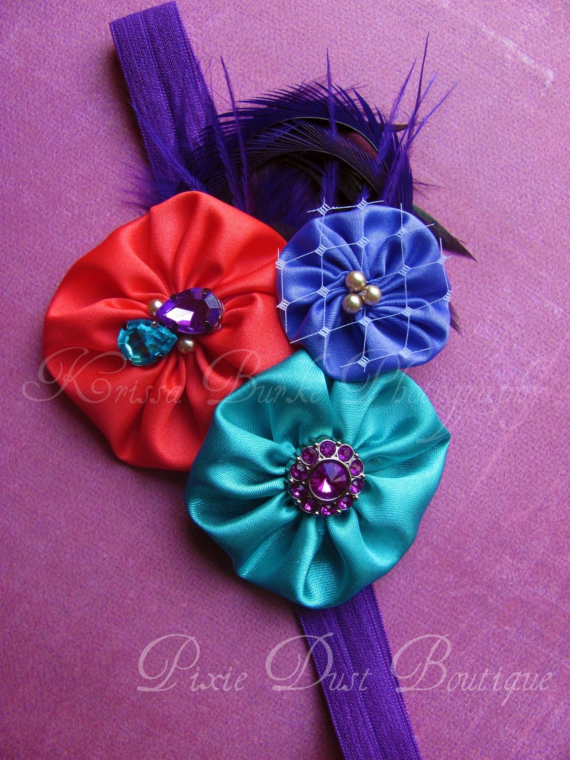 Caribbean Couture headband- Carnival Couture Collection, photo shoot, first birthday