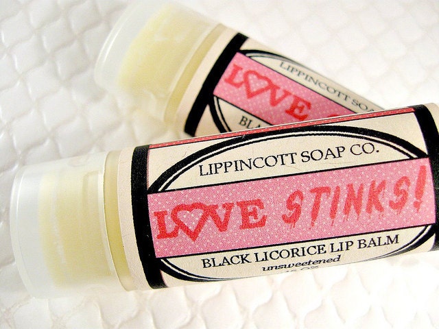 Anti Valentine Lip Balm - Love Stinks Lip Balm - Black Licorice