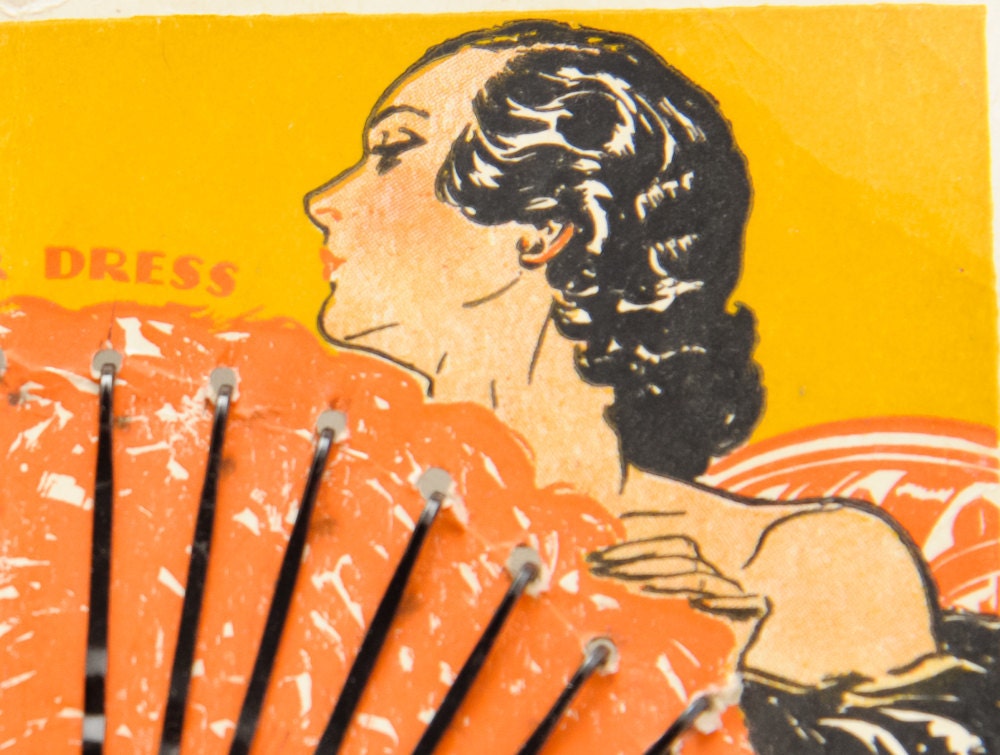 Vintage IREX Hair Pins -- Great Graphics