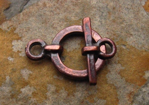 Greek Simple Bronze Toggle Clasp 18mm - 4 sets