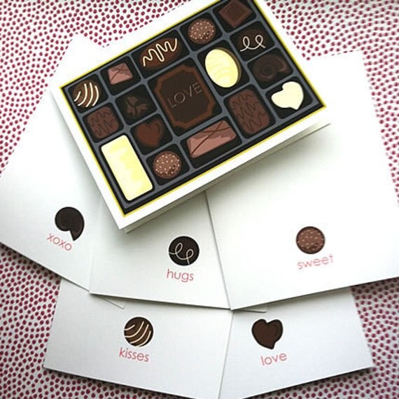 Valentine's Sweet Set-valentines, chocolate, candy, sweet, love, set, stationery, notes, note, card, cards, folded, gift