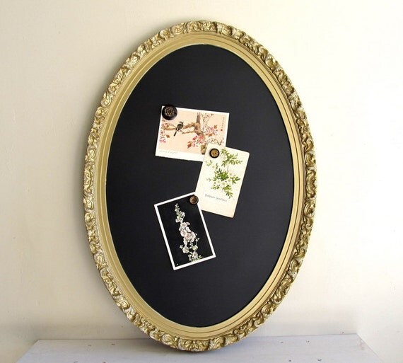 CHALKBOARD Vintage Framed Gold Wedding Chalkboard Chalk Board MAGNETIC Antique Gold Sign Menu Kitchen Office Magnet Old World