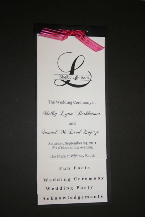 Beautiful layered program for your wedding or other event Heavy cardstock 