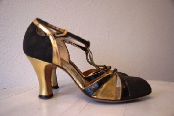 Vintage 1930s Heels "Good as Gold"