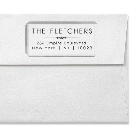 Personalized Address Rubber Stamp Art Deco Inspired Style From 2impress