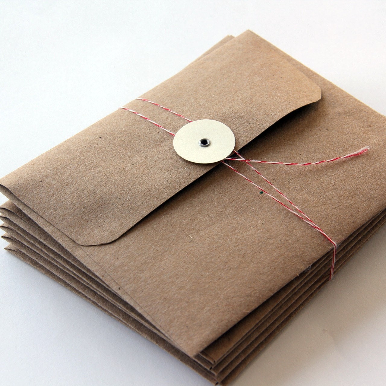6 enveloppes kraft avec Tie Bouton A2 Fermeture Taille