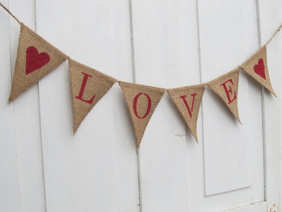 LOVE Burlap Banner