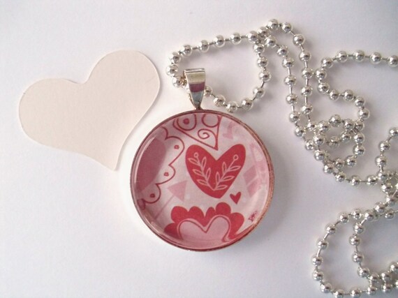 Heart Pendant with Silver Plated Chain