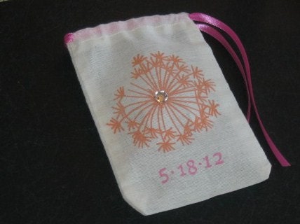 Favor 4x6 Bags Wedding Bridal Shower Decorations Tangerine Hot Pink