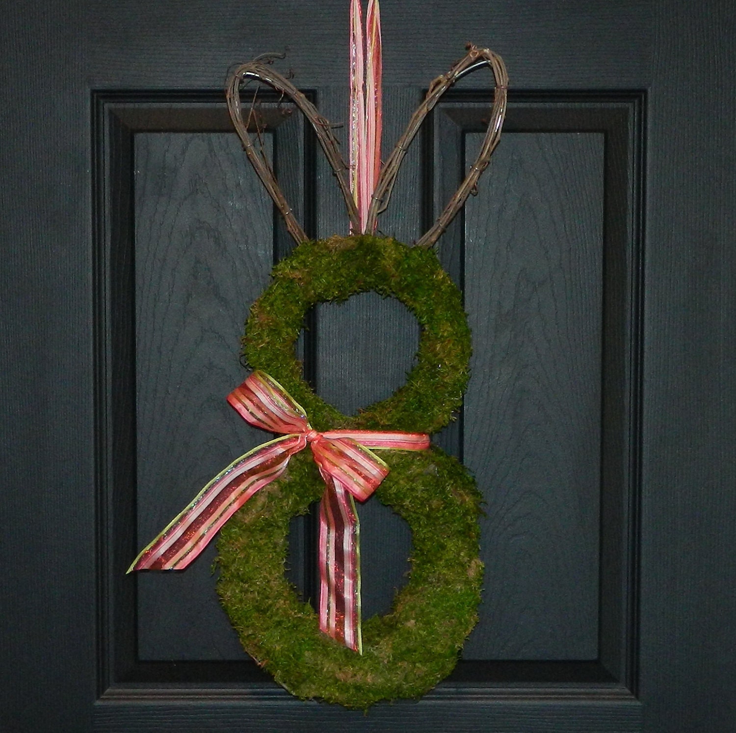 Easter Wreath - Moss Wreath - Bunny Wreath - Pre order will ship on or before March 7