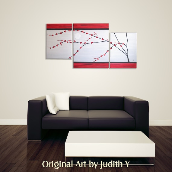 20x41  Red Cherry  Blossom Valentines gift for her