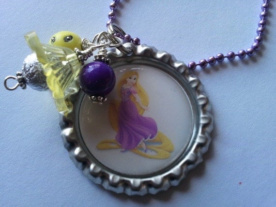 BOTTLE CAP NECKLACE Disney Tangled----Princess Rapunzel