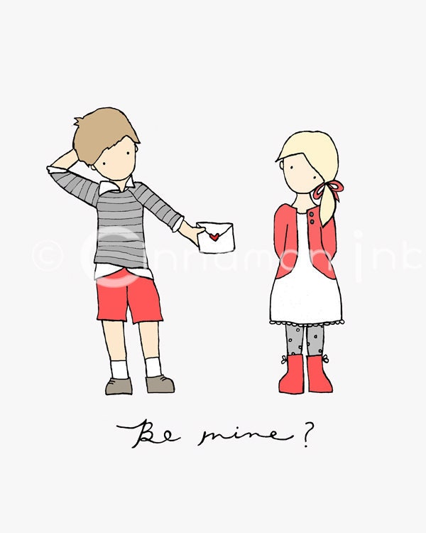Art Print - Valentines Room Decor - Be Mine - 8x10