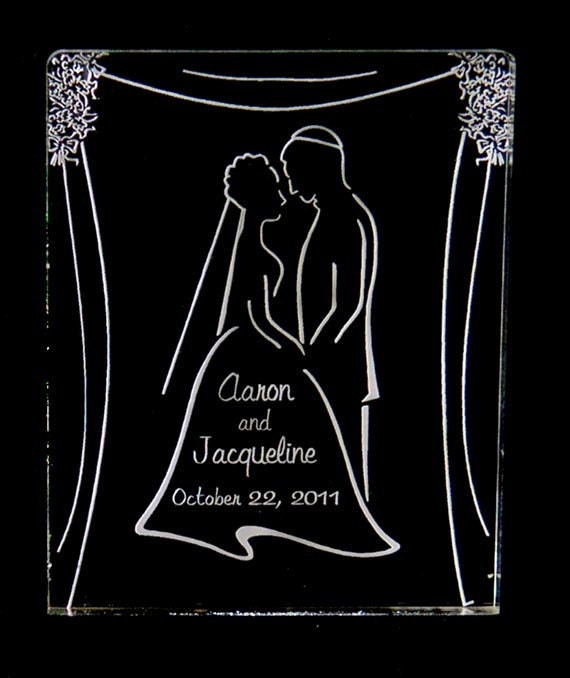 Jewish Wedding Couple Cake Topper Wedding Engraved Personalized