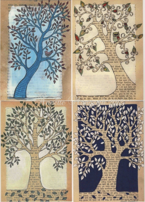 Postcard set - Trees