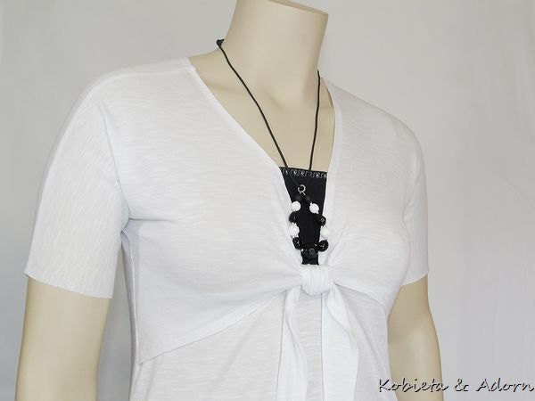 Kobieta Fuax Tie Nursing Top with Matching Adorn Nursing Necklace~Sz 12/14