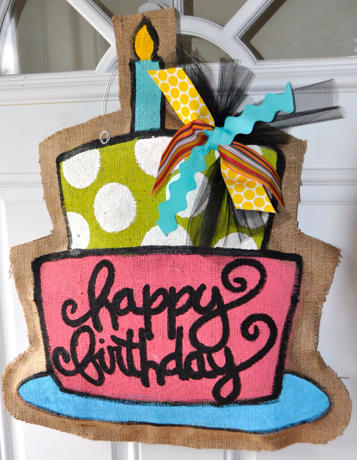 Birthday Burlap Door Hanger