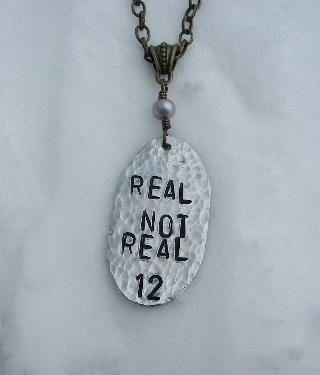 The Hunger Games Inspired Real Not Real Necklace With Fresh Water Pearl