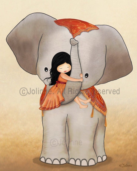 Children housewares room decor elephant safari animal girls etsy art print kids art