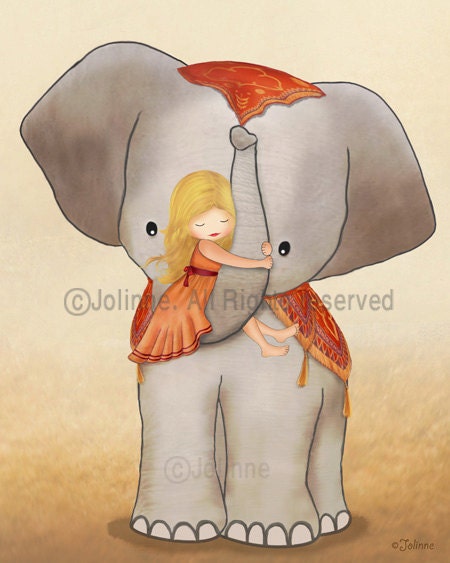 Children housewares room decor elephant safari animal girls etsy art print kids art
