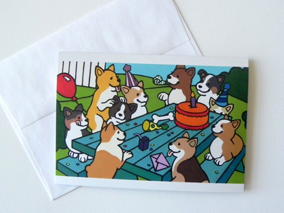 Corgi Birthday Card