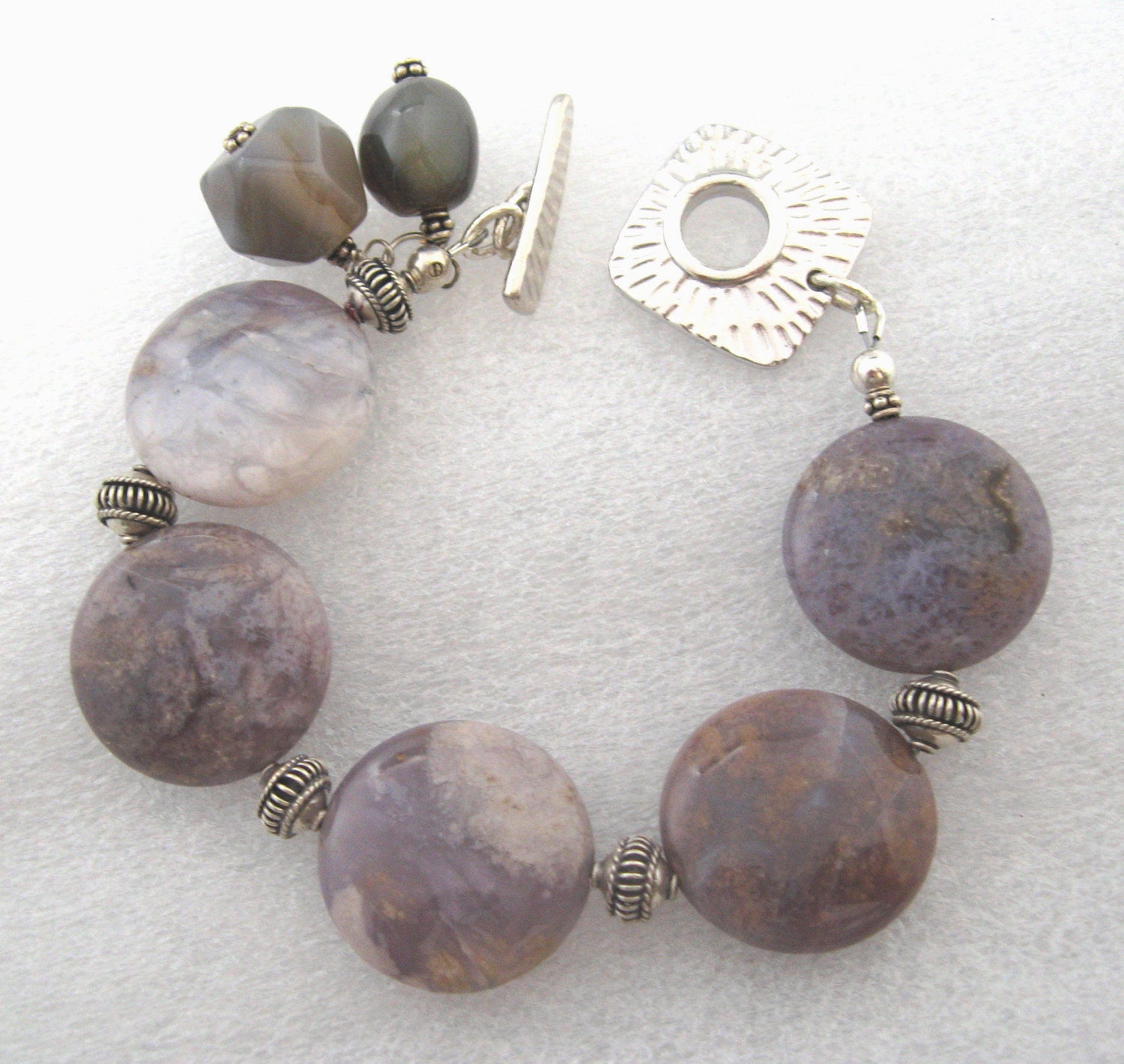 Blue Agate Sterling Silver Bracelet