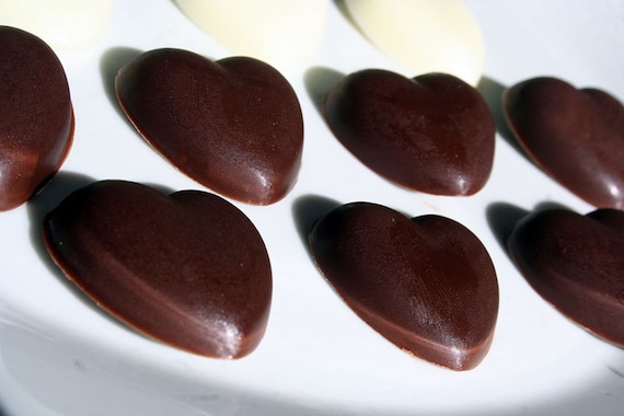 Chocolate Hearts - 15 candies - Milk Chocolate, White Chocolate Valentines Treats and Edible Gits by Confectious on Etsy