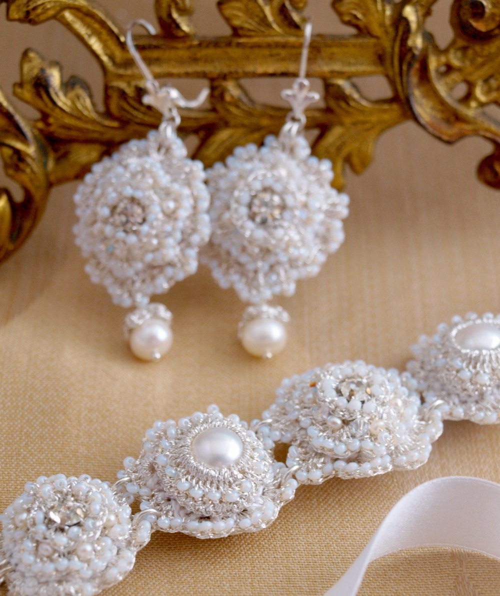 Reserved for Krista--Balance Listing on Custom Lace Wedding Jewelry Set