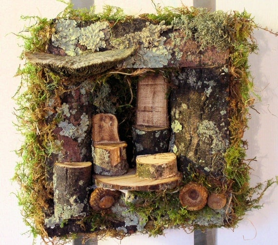 Woodland Fairy House Wall 3D Art Sculpted Woodland Fairy House 3D Wall Art