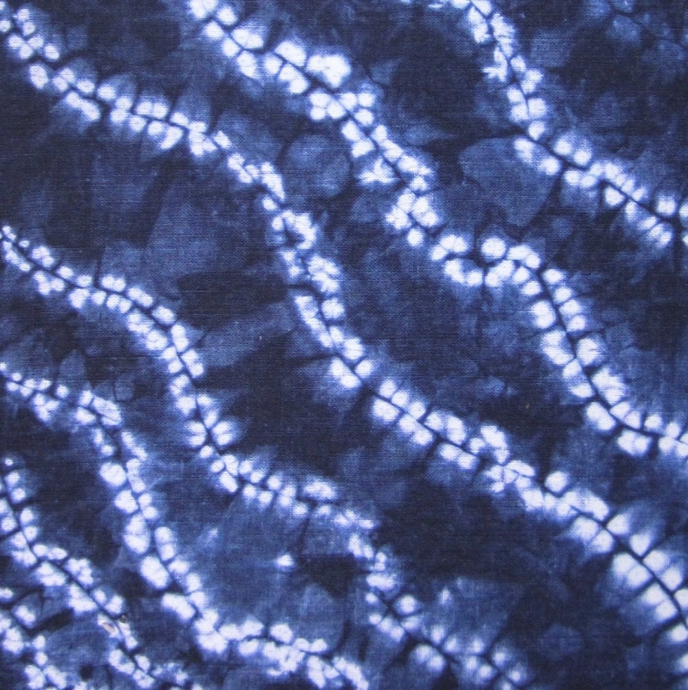 Indigo Blue Shibori Textile Art Print- Home Decor- Traditional Japanese Tie Dye