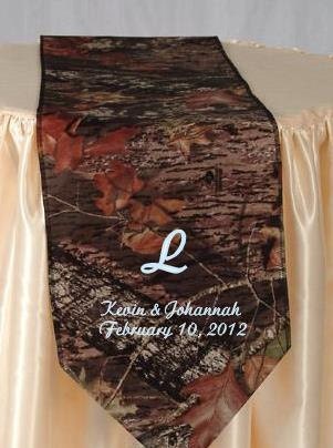 Mossy Oak Breakup table runner PERSONALIZED with names and wedding date